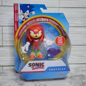 Jakks Pacific Sonic The Hedgehog Knuckles w/ Purple Emerald 4” Figure NEW 2024